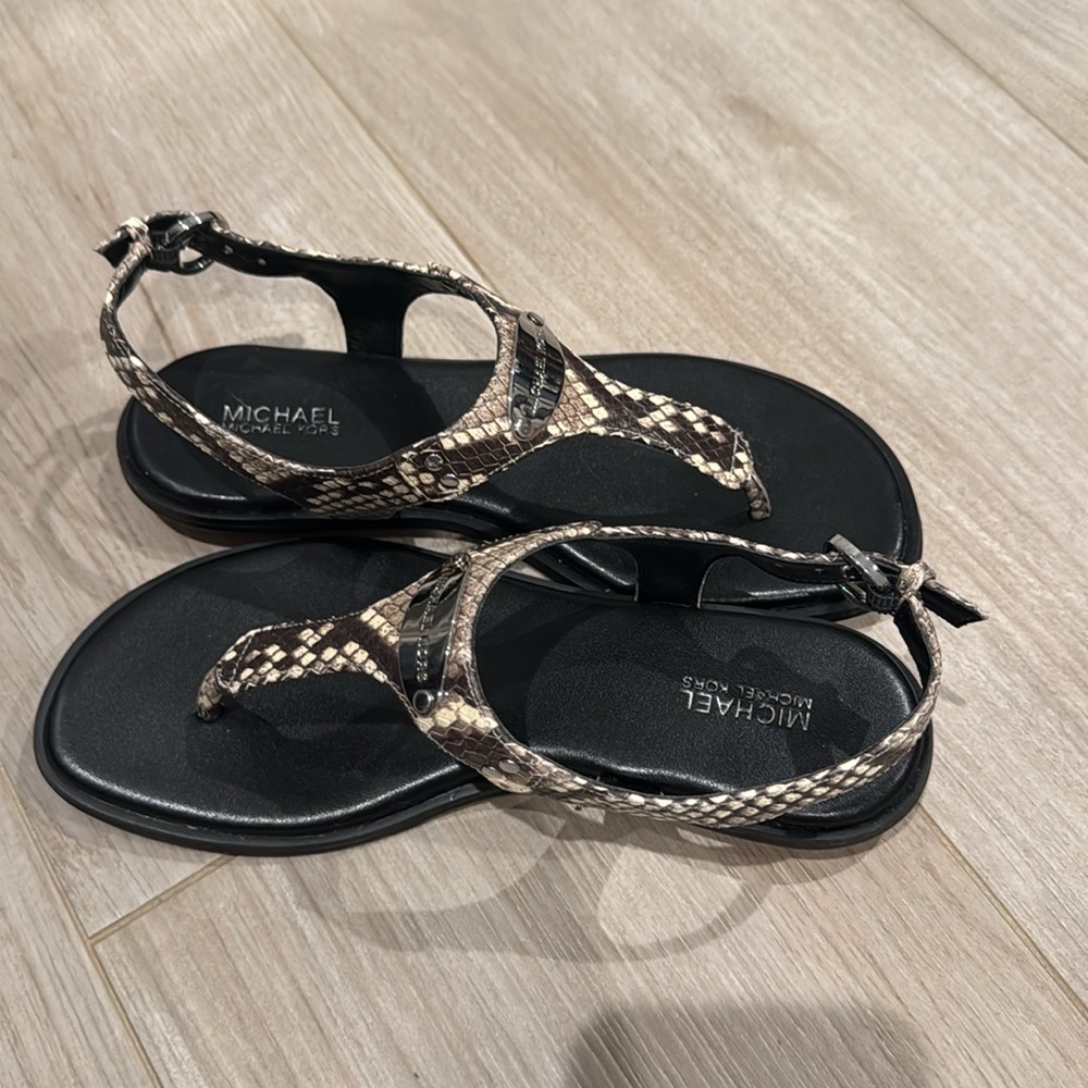 Michael Kors Snake Print Sandals - Picture 2 of 4